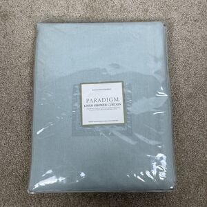 Restoration Hardware Paradigm Linen Shower Curtain 70x 72 Blue Green Tone New